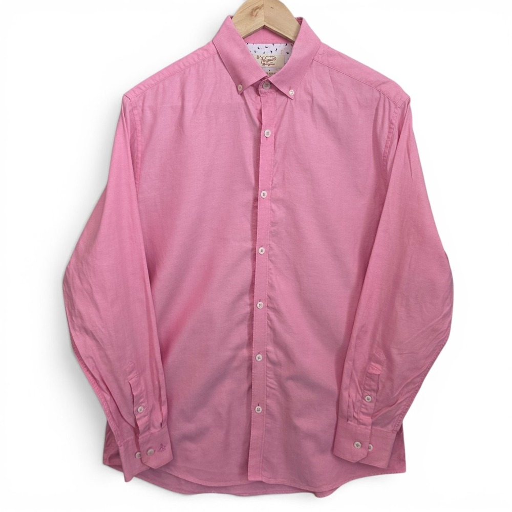 The Original Penguin Heritage Slim Fit Shirt Mens 15.5 32/33 Pink Button Casual